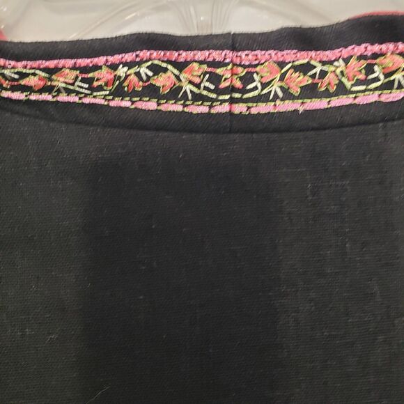 Coldwater Creek Beautiful Woman's Linen Blend Embroidered Lined Blazer, Size 14 - Picture 6 of 10